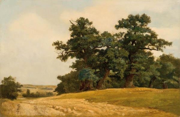 Eugen Ducker Landscape with oaks oil painting image